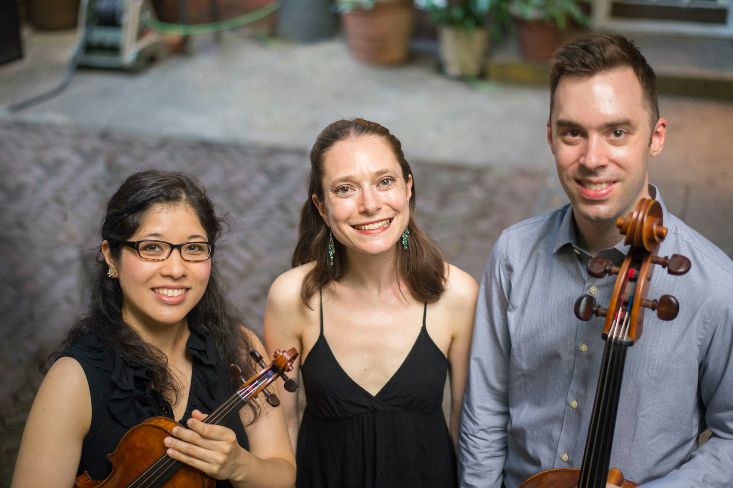 Emilie-Anne Gendron (violin), left; Melody Fader (piano) and Michael Haas (cello) will perform as the Fader-Gendron-Haas Trio at the Shandelee Music Festival.